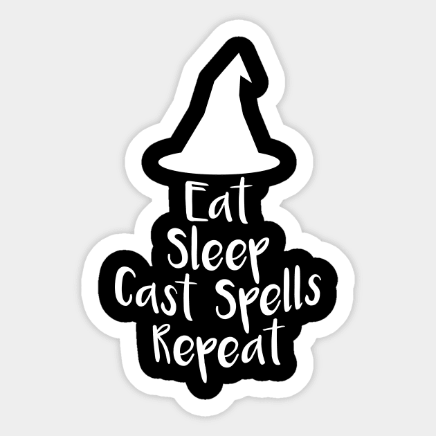 Eat Sleep Cast Spells Repeat Sticker by oddmatter